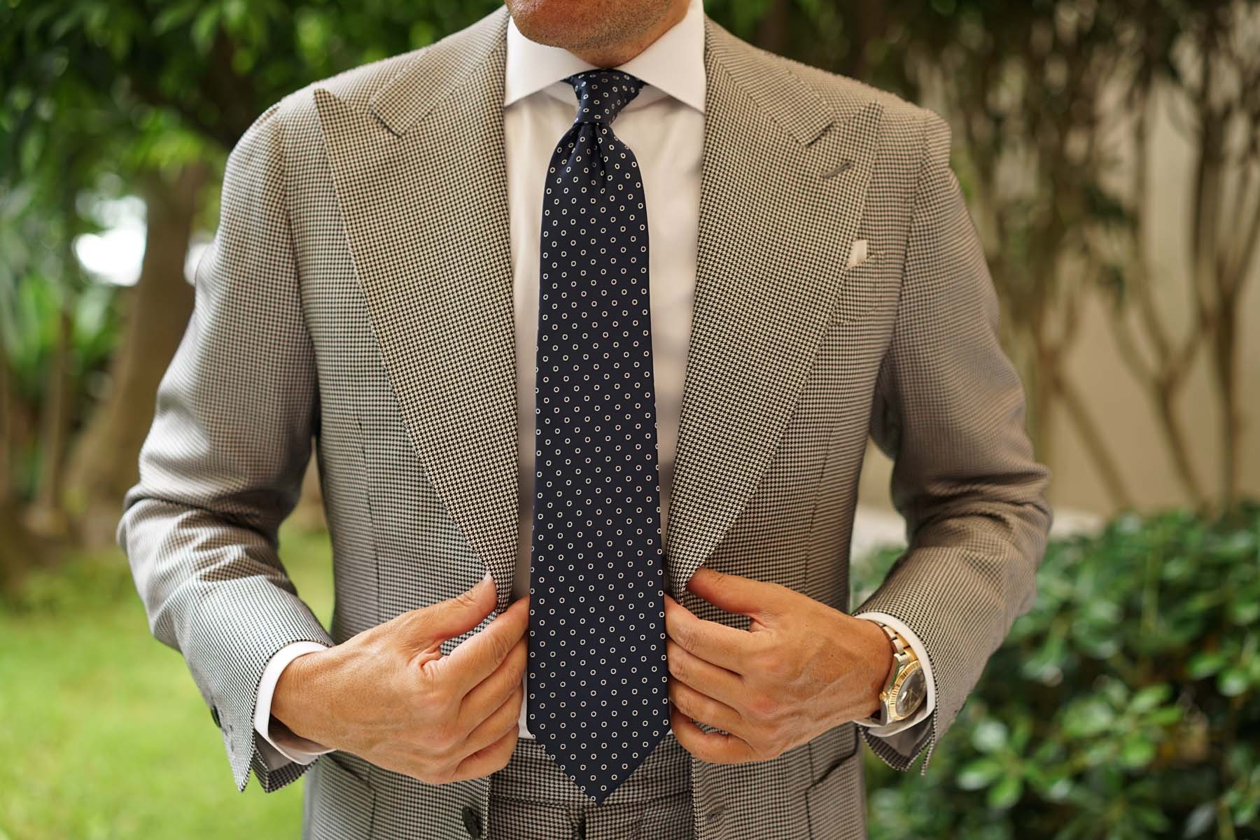 St Barts Navy Polka Dot Necktie