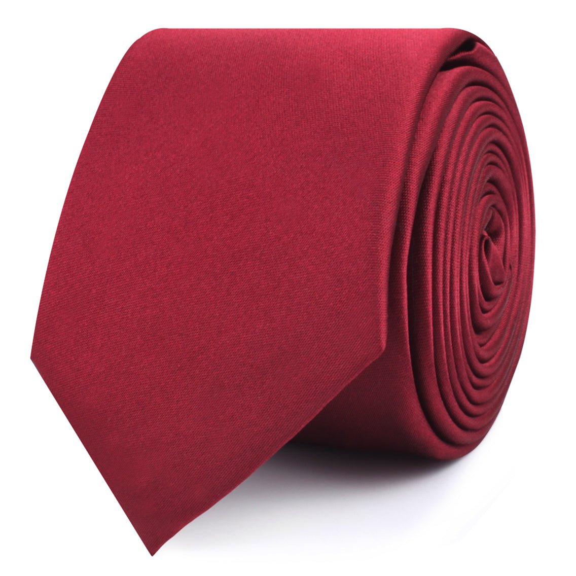 Burgundy Satin Skinny Tie