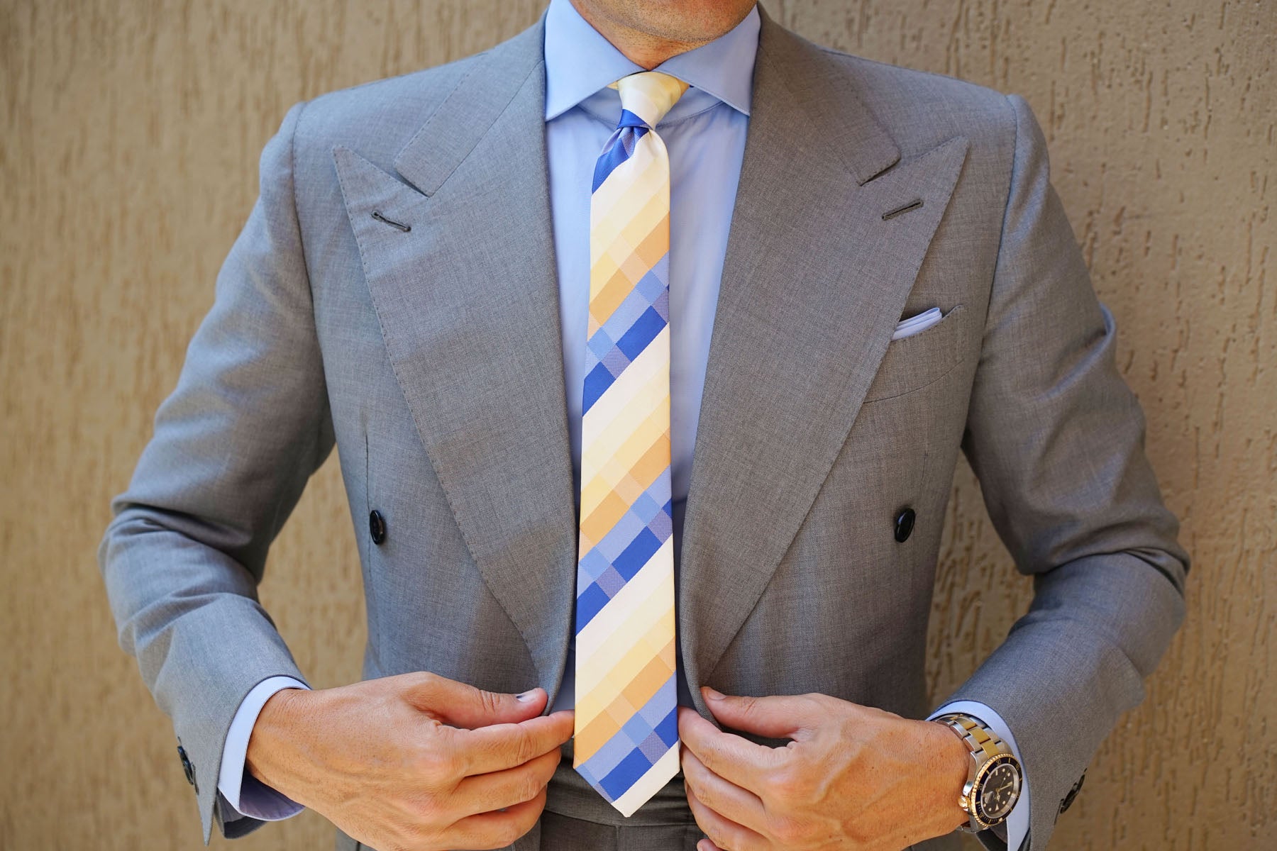 Sandy Checkered Skinny Tie