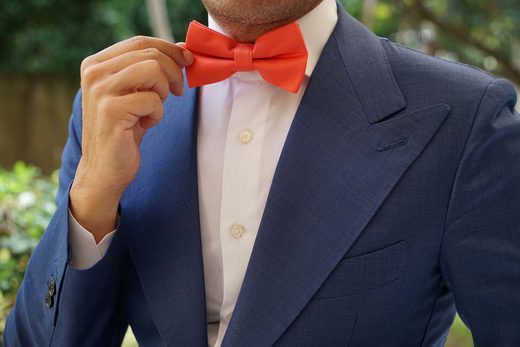 Coral Pink Cotton Bow Tie