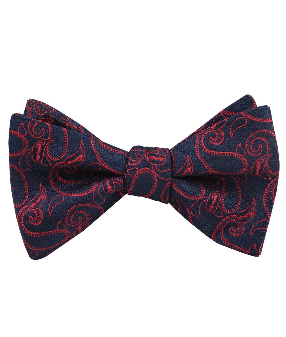 Yazd Red Paisley Self Bow Tie