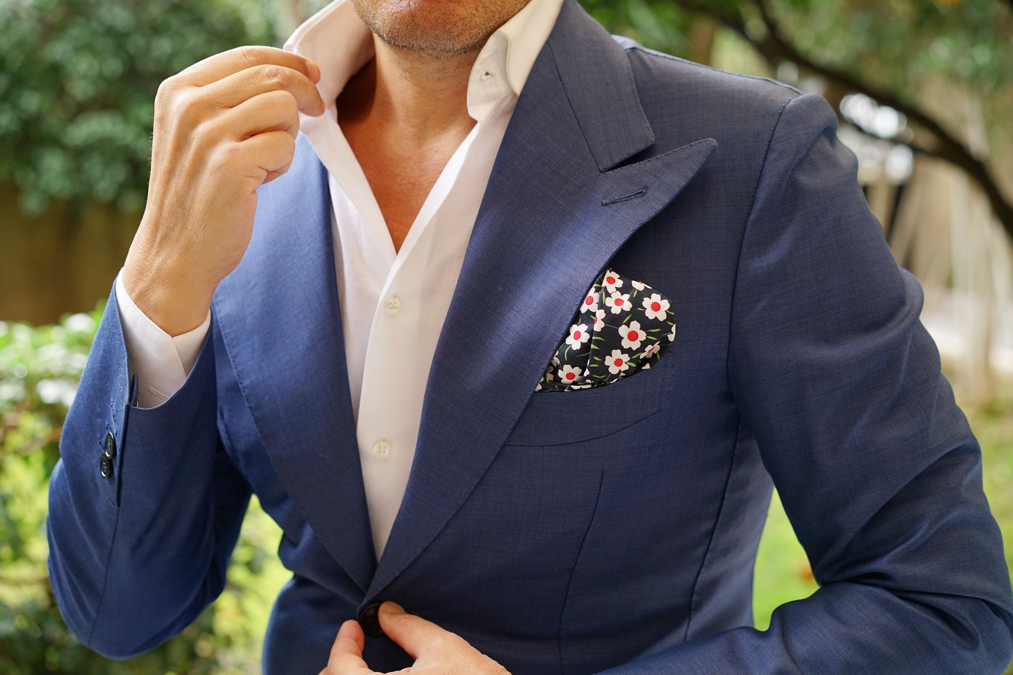 Fijian Midnight Floral Pocket Square