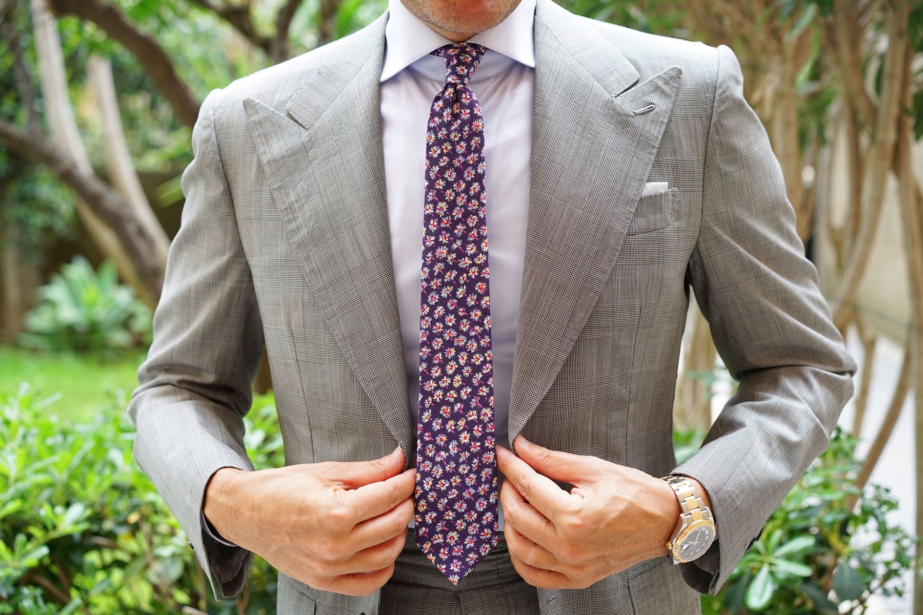 Culiacán Purple Floral Skinny Tie