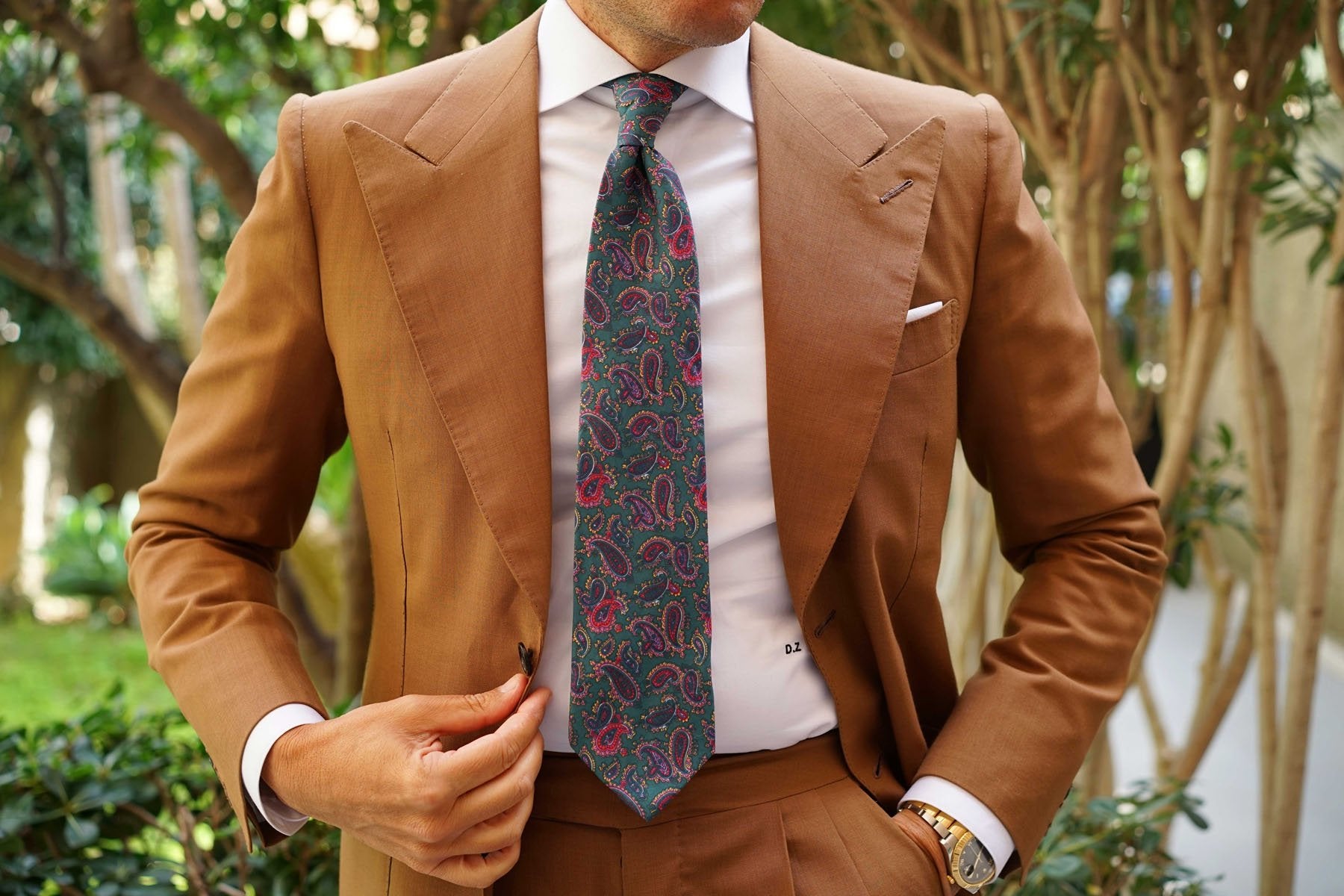 Hunter Green Isfahan Paisley Necktie