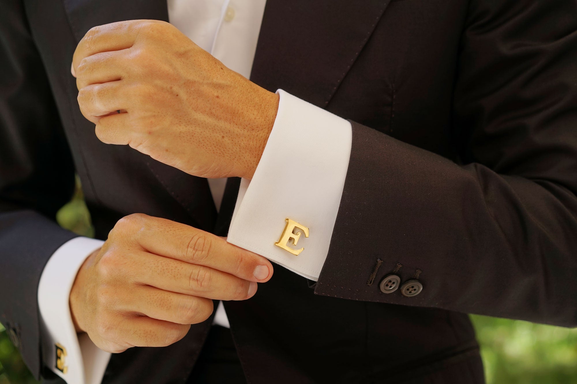 Letter E Gold Cufflinks