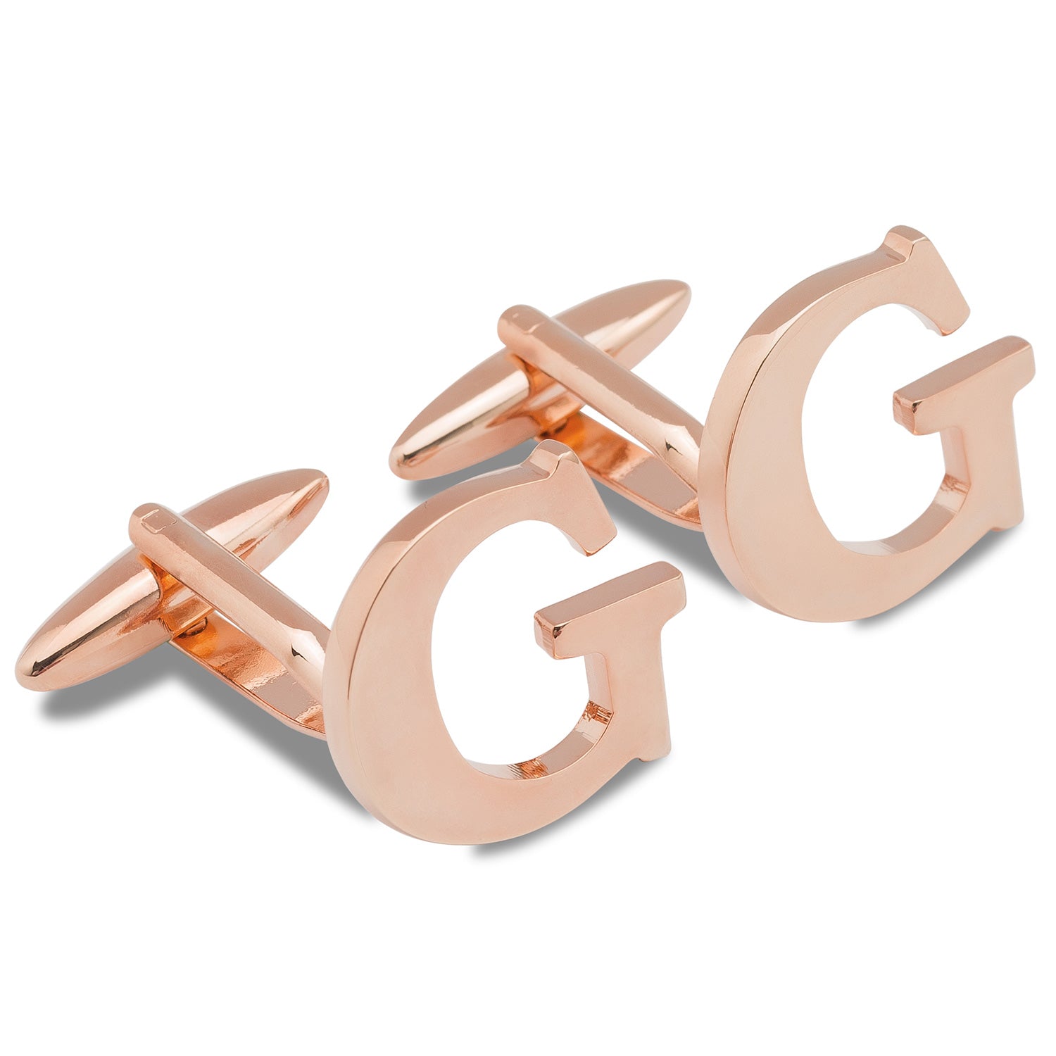 Rose Gold Letter G Cufflinks