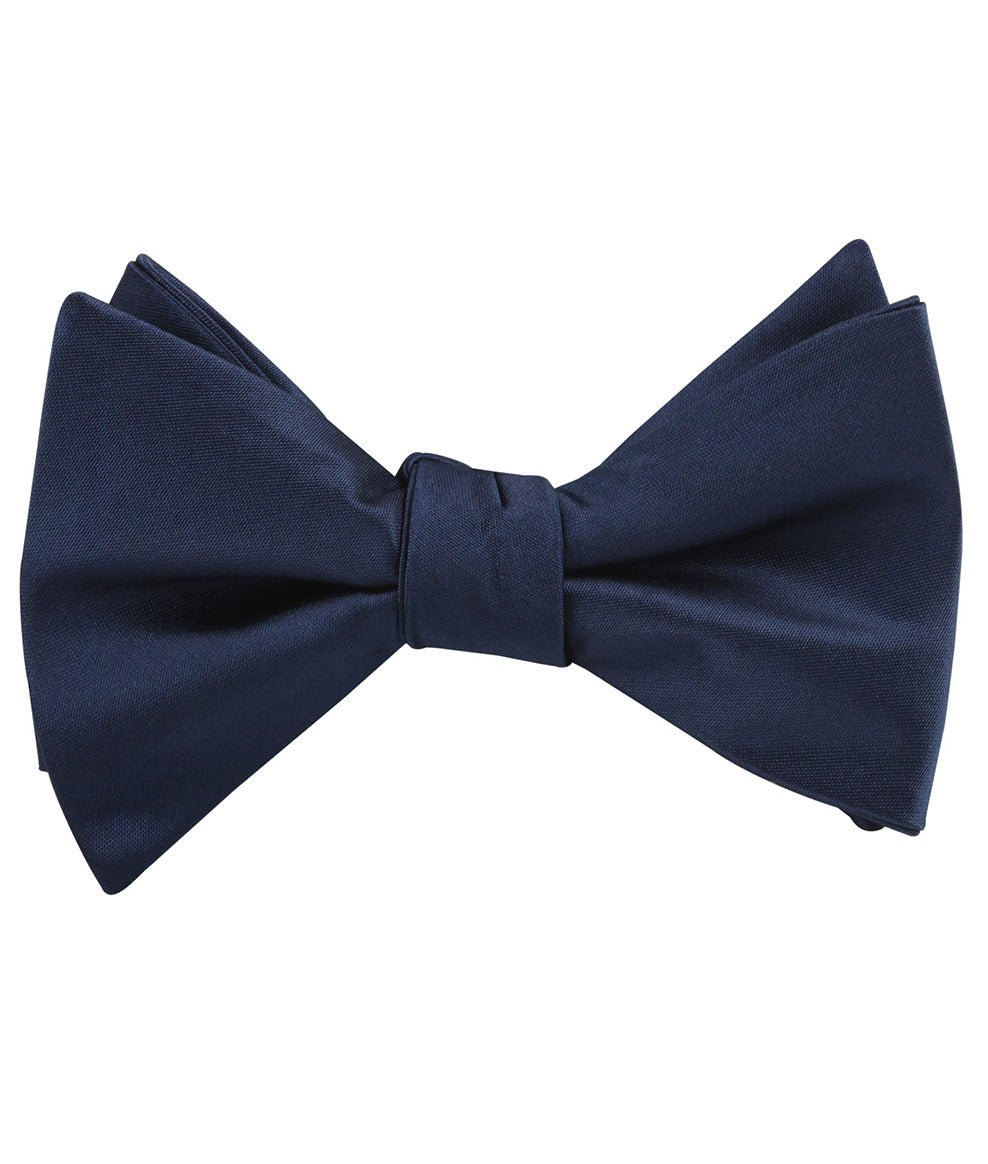 Marine Midnight Blue Satin Self Bow Tie