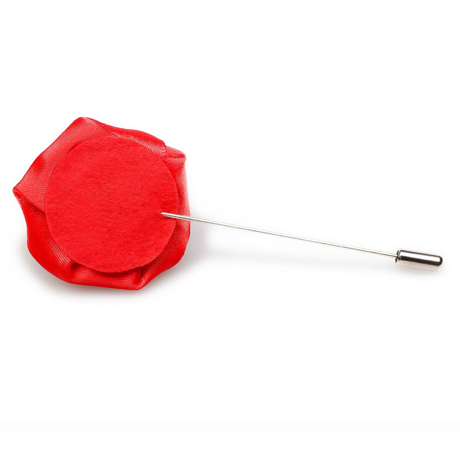 Red Satin Rose Lapel Pin