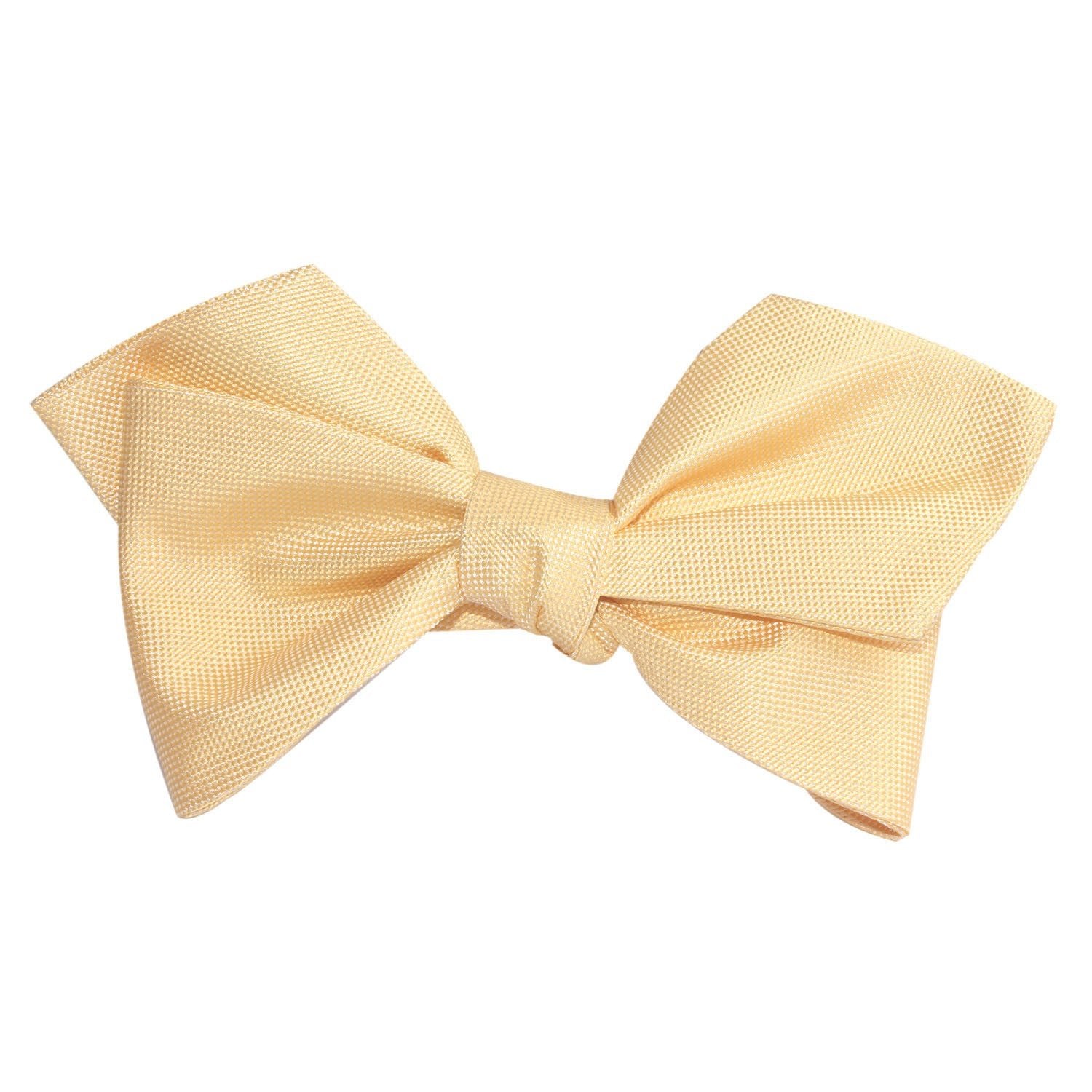 Light Yellow Self Tie Diamond Tip Bow Tie