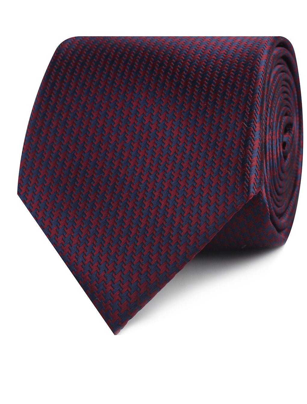 Burgundy Houndstooth Tie