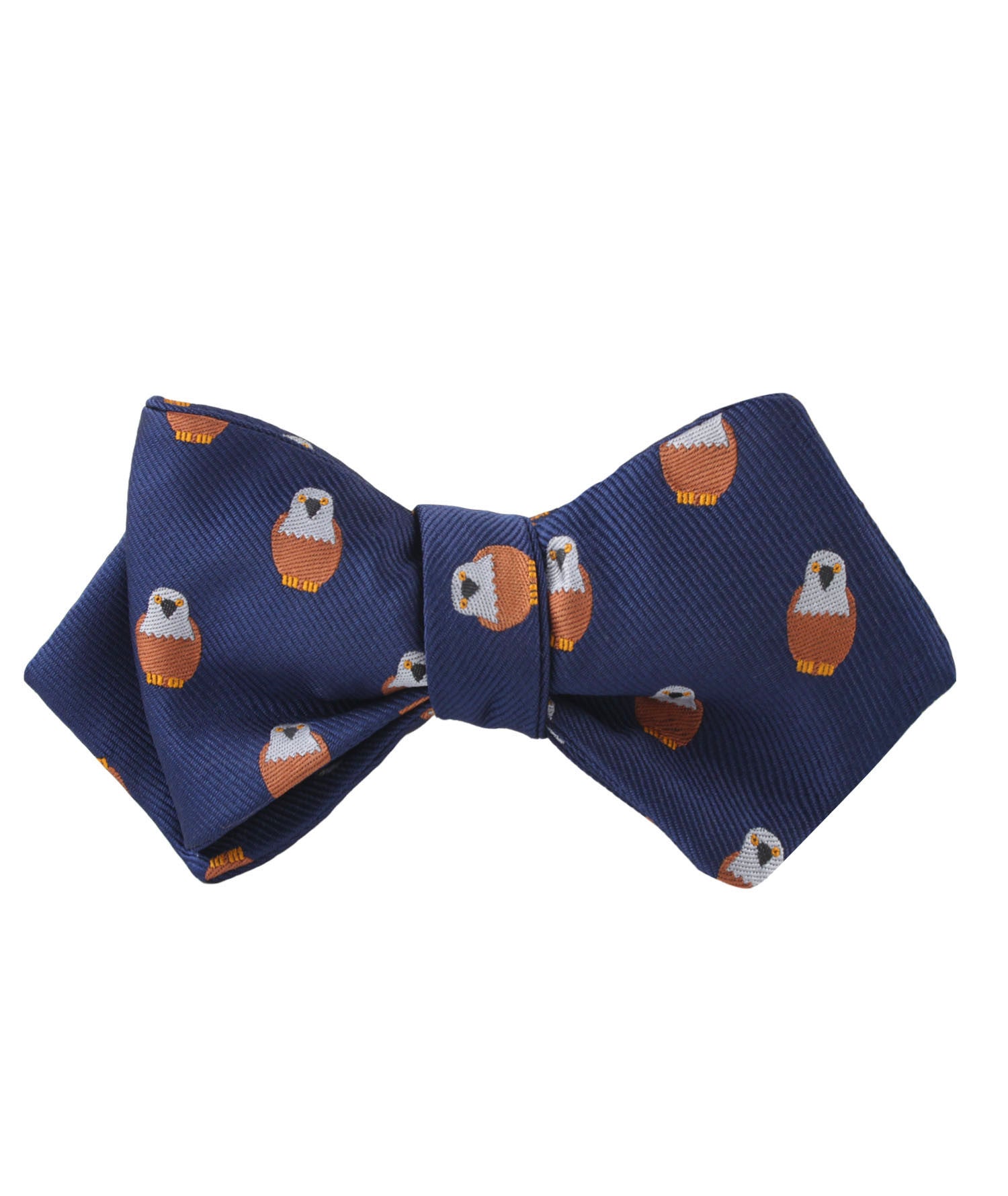 Brown Pigeon Bird Diamond Self Bow Tie