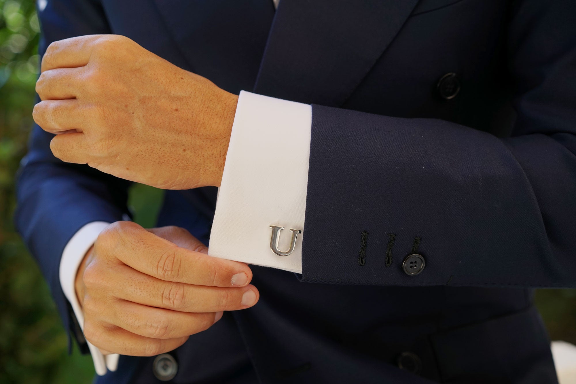 Letter U Silver Cufflinks