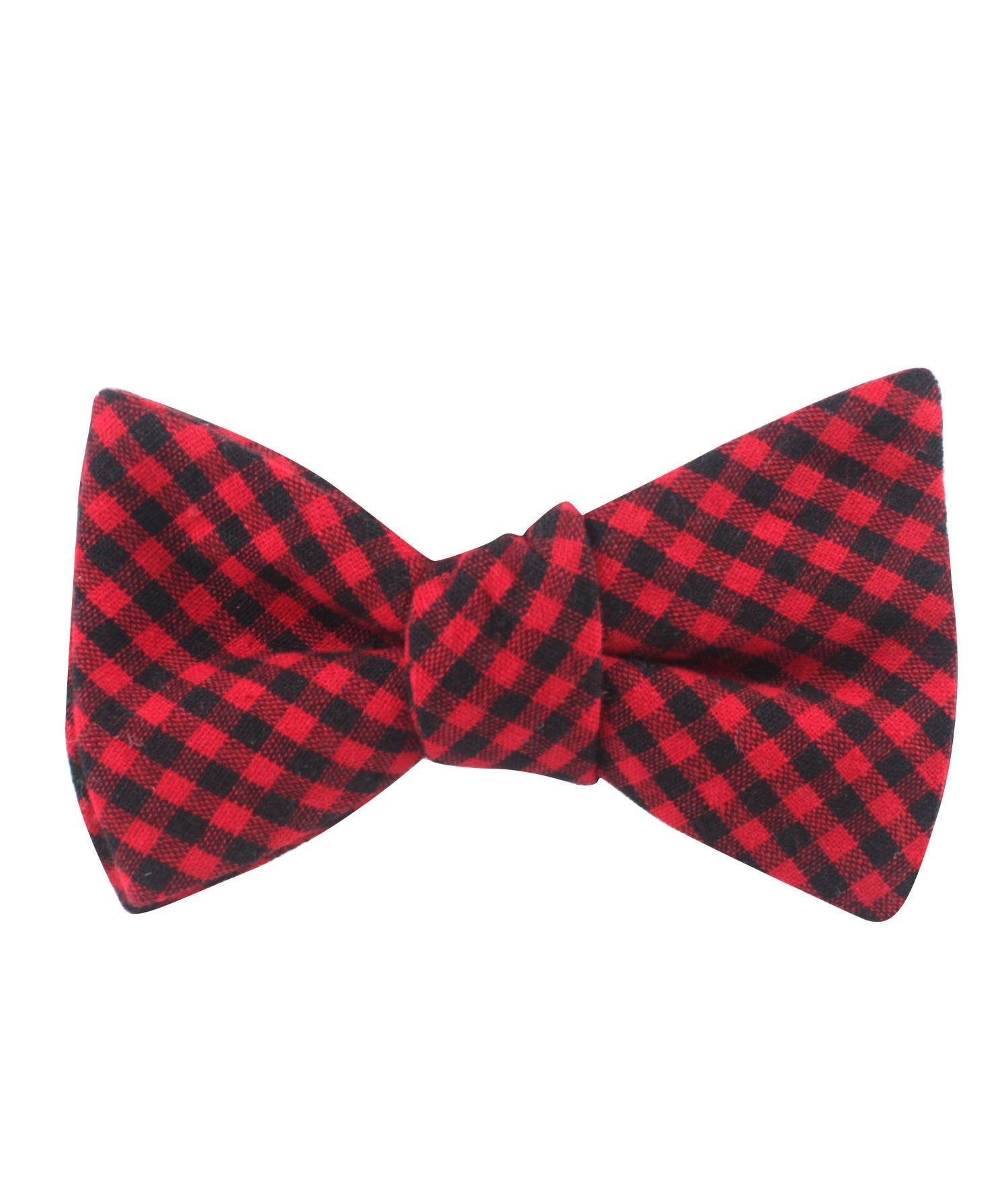 Red Belfast Gingham Self Bow Tie