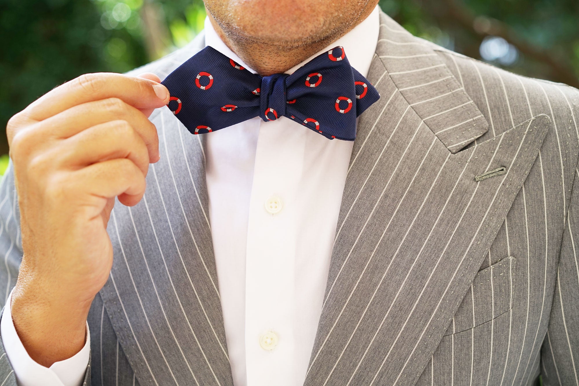 Nautical Float Diamond Self Bow Tie