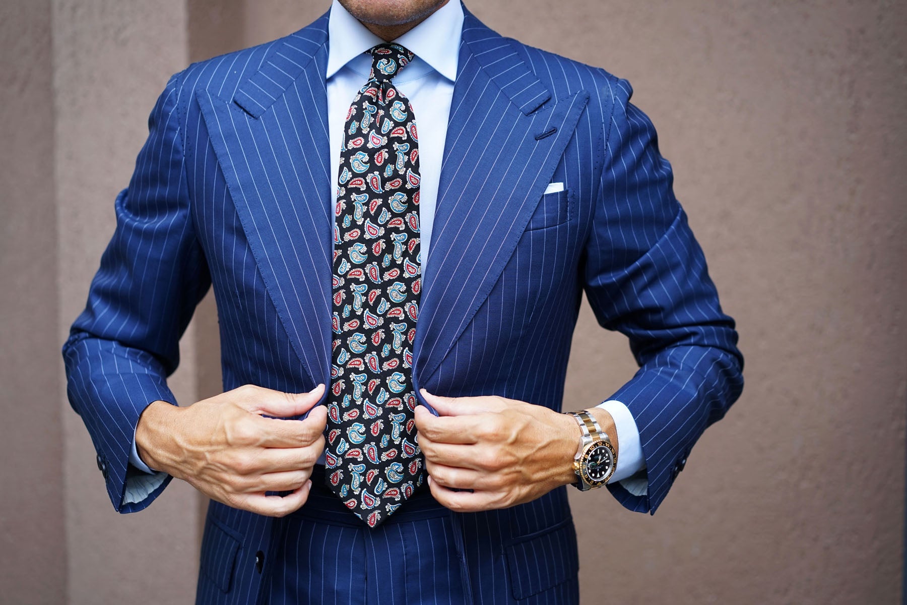 Black Twisted Teardrop Paisley Tie