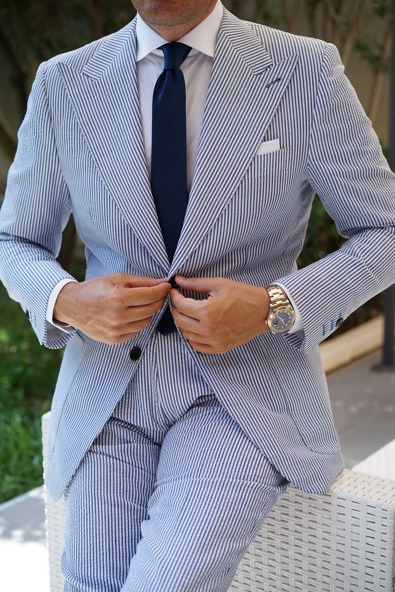 Admiral Navy Blue Twill Skinny Tie