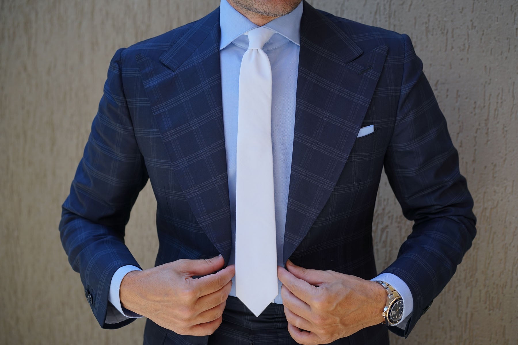 White Velvet Skinny Tie