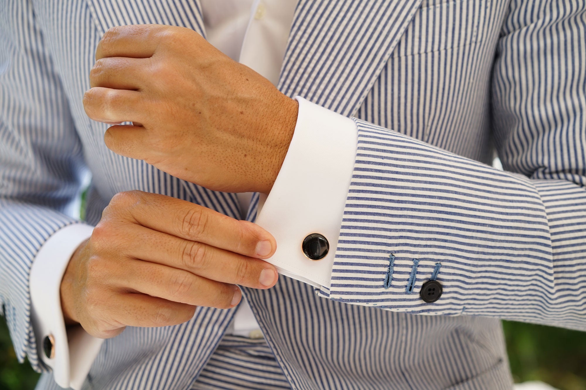 Rehnquist Black and Rose Gold Cufflinks