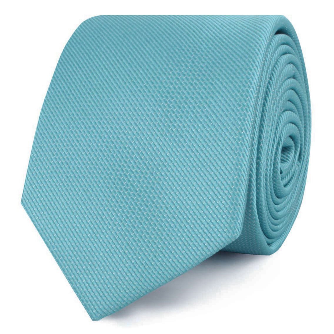 Aqua Blue Malibu Weave Skinny Tie