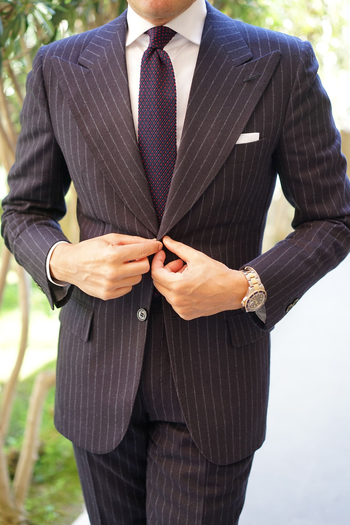 Azure Speckled Knitted Tie