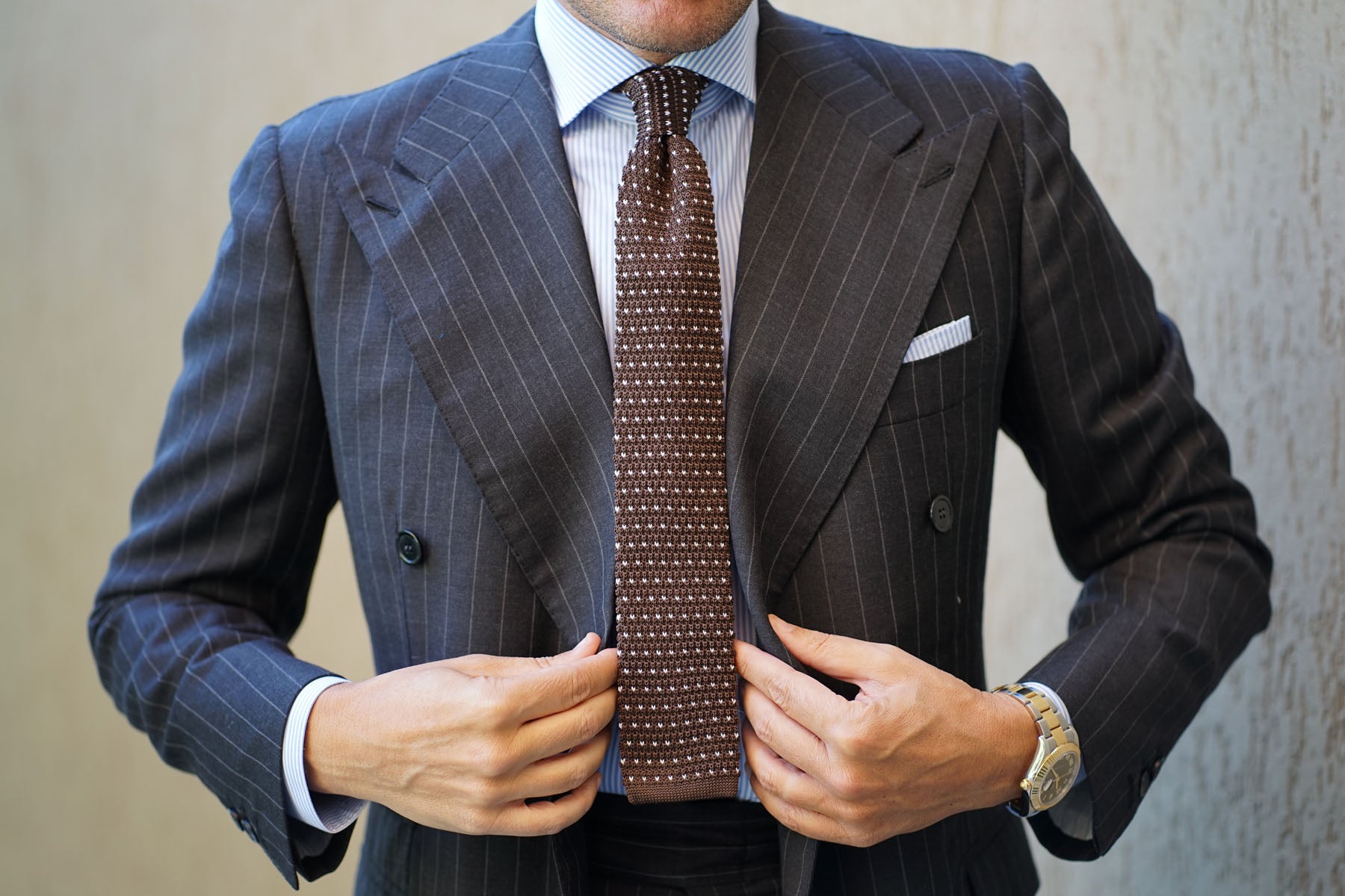 Antonio Ambrosio Brown Knitted Tie