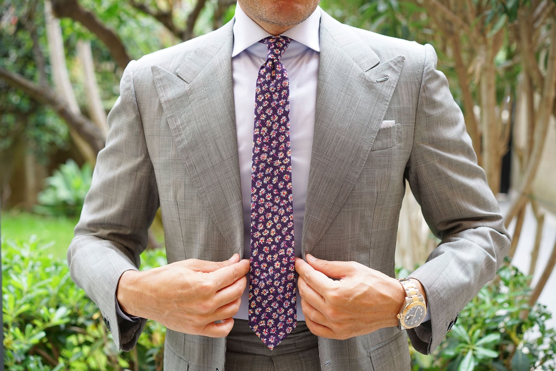 Culiacán Purple Floral Skinny Tie