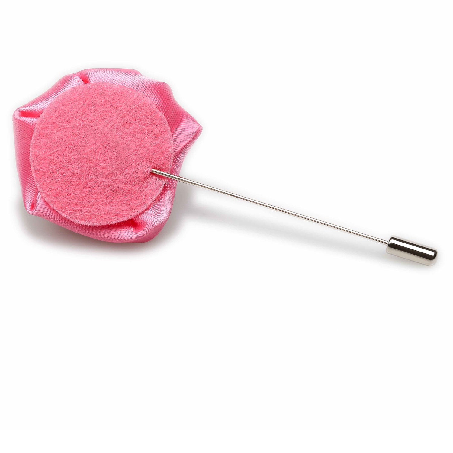 Pink Satin Rose Lapel Pin