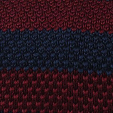 Madsen Burgundy & Navy Blue Striped Knitted Tie