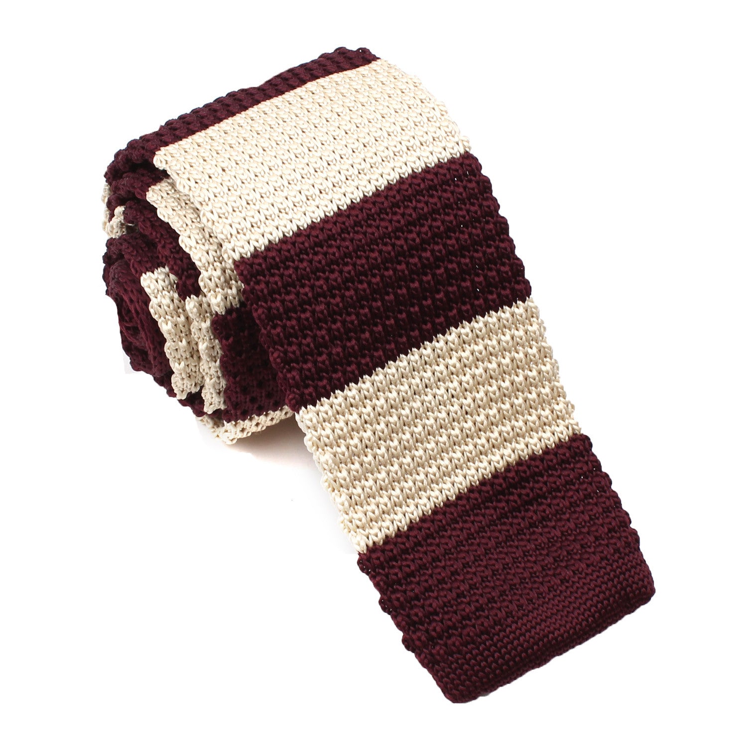 Burgundy Vanilla Knitted Tie