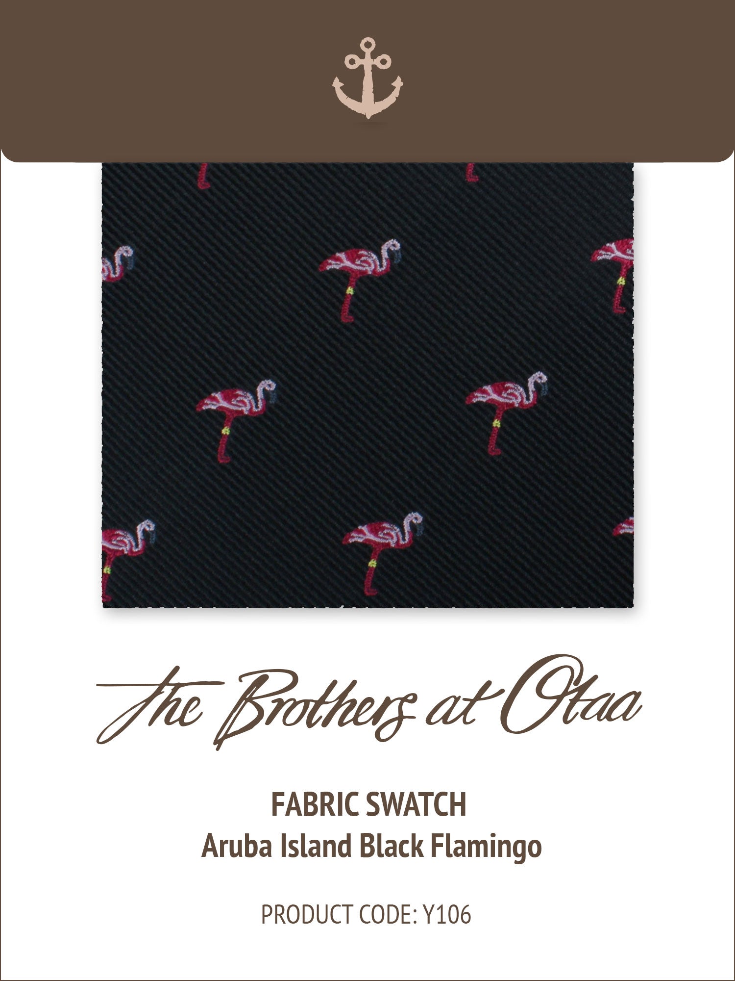 Fabric Swatch (Y106) - Aruba Island Black Flamingo