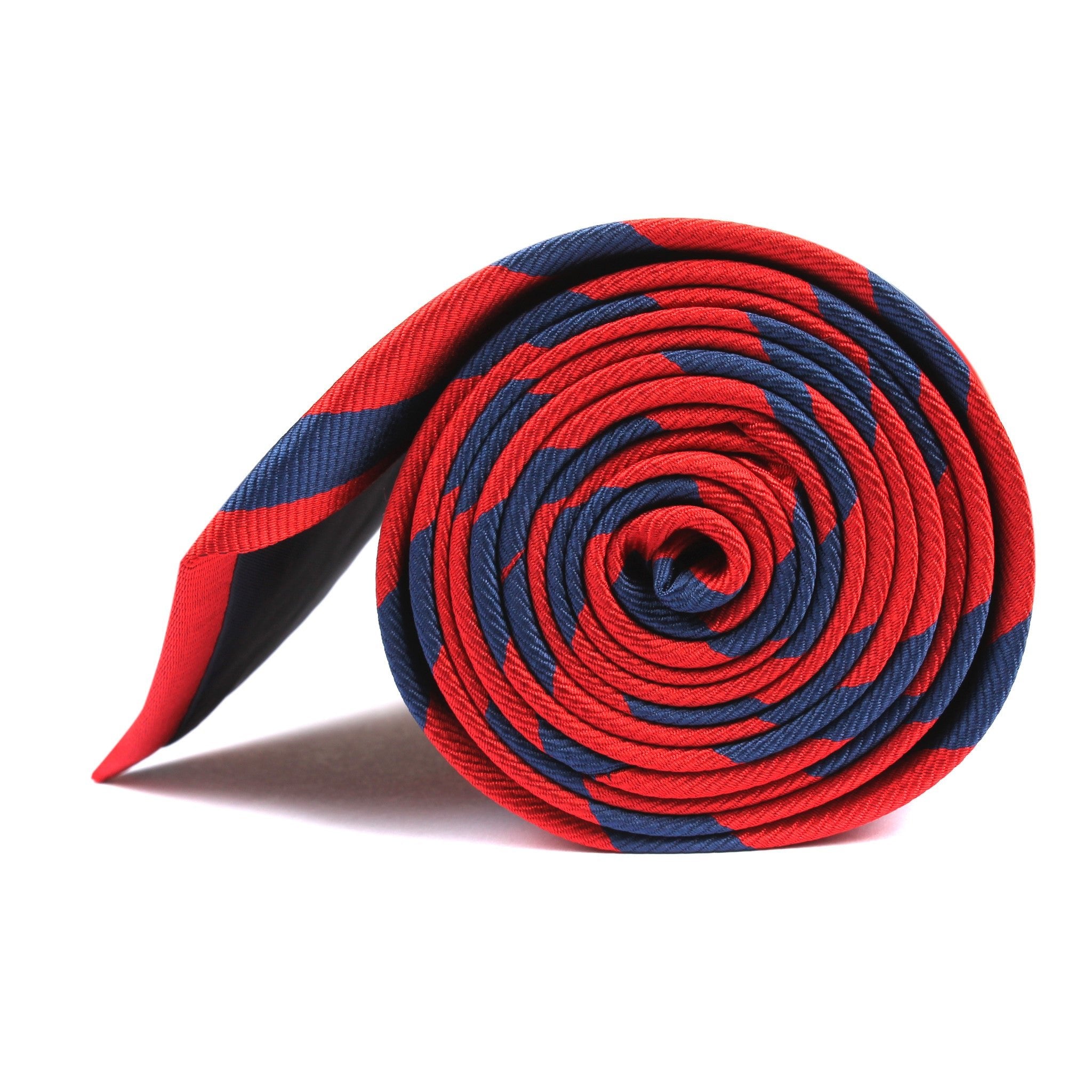 Red and Navy Blue Striped Tie