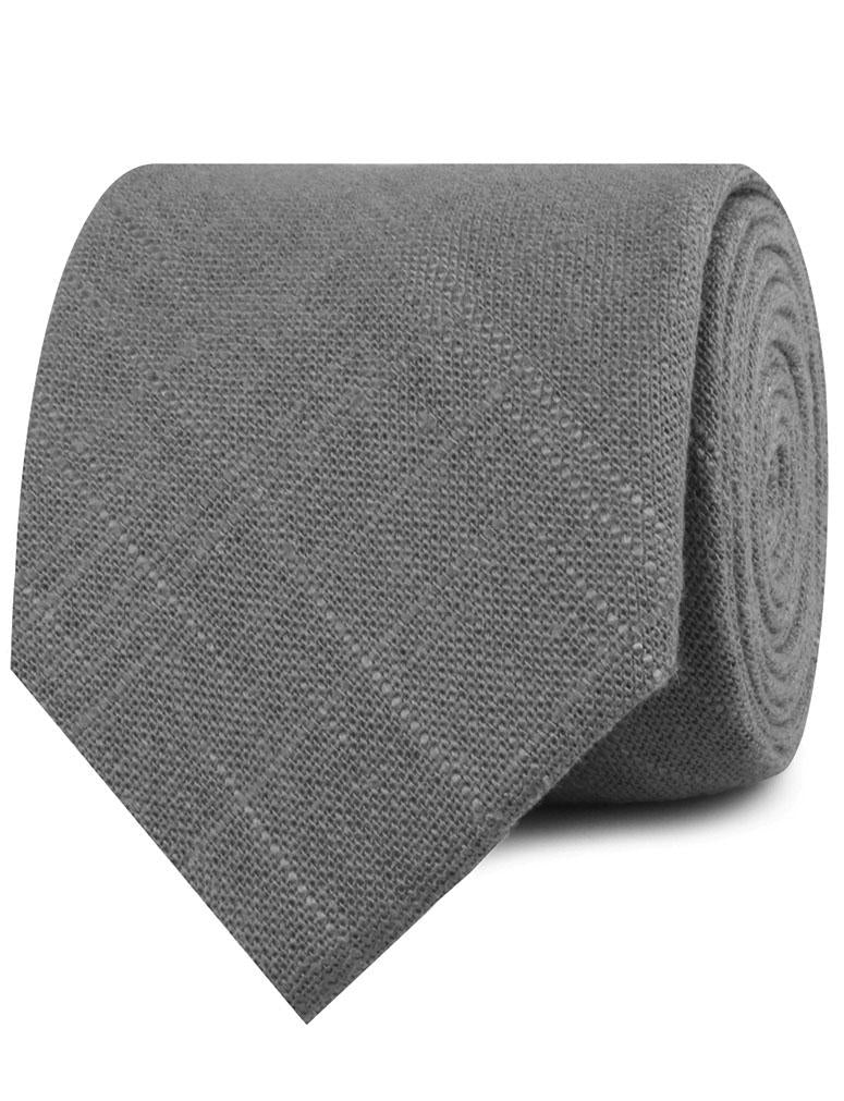 Pewter Grey Linen Necktie