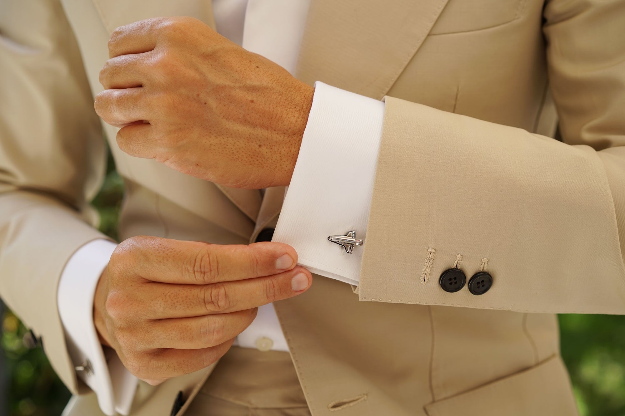 Silver Space Shuttle Cufflinks