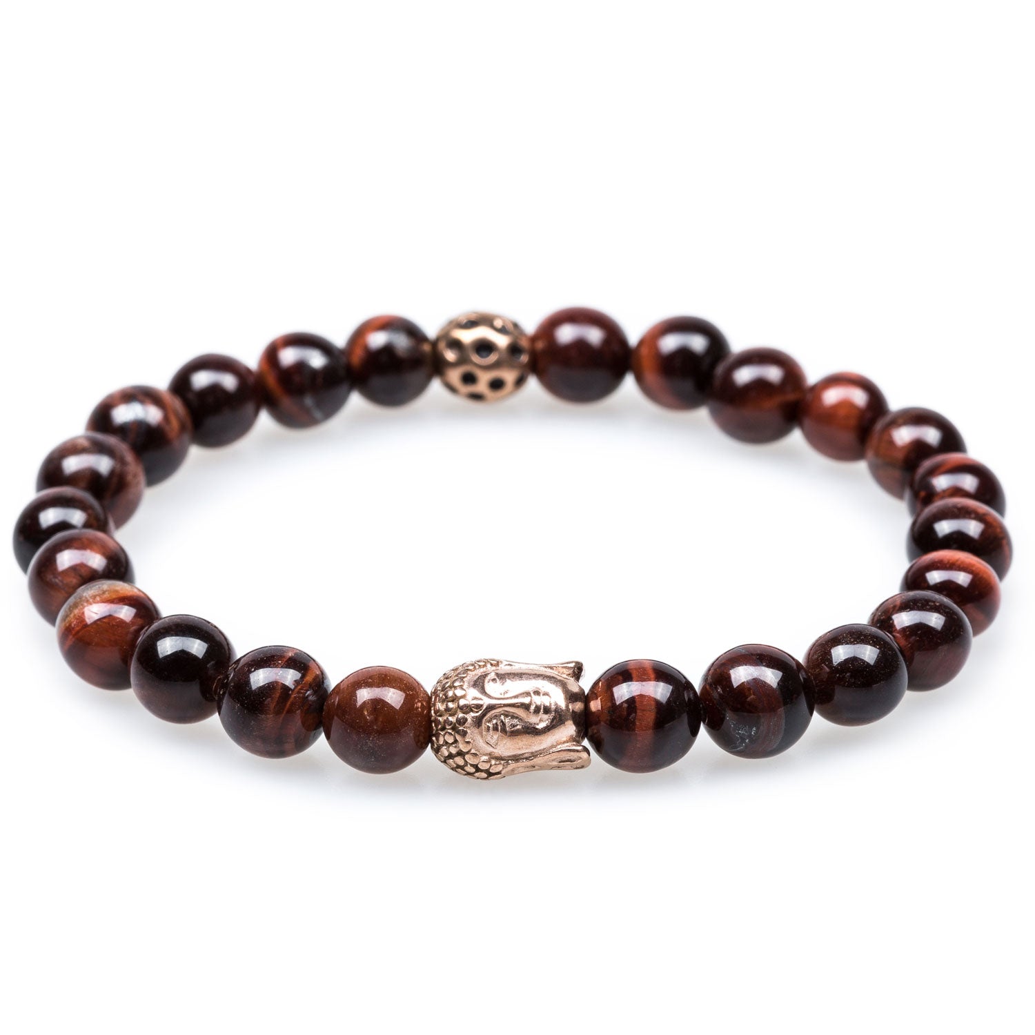 Angkor Red Tiger Eye Rose Gold Buddha Bracelet