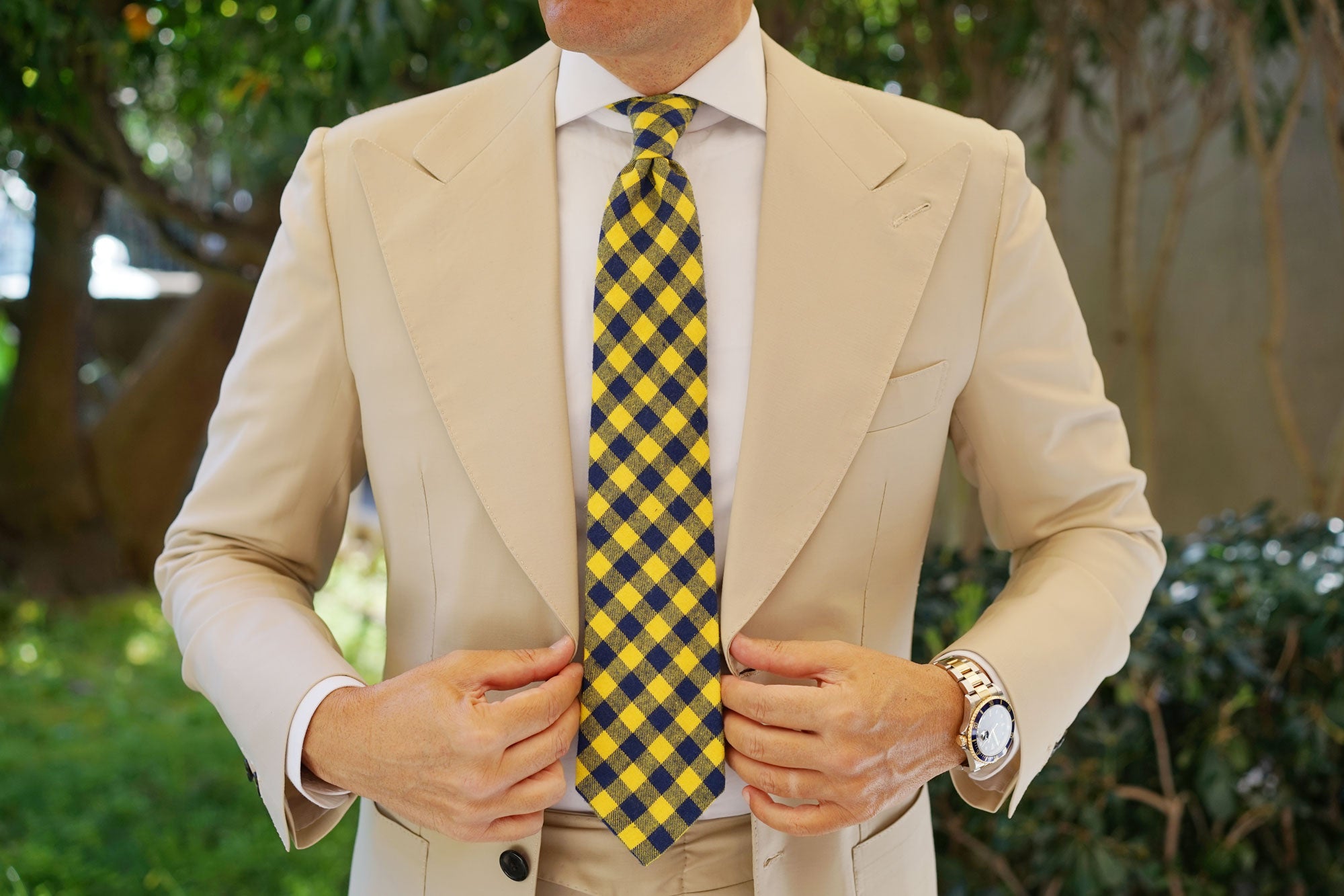 Bert Yellow Gingham Tie