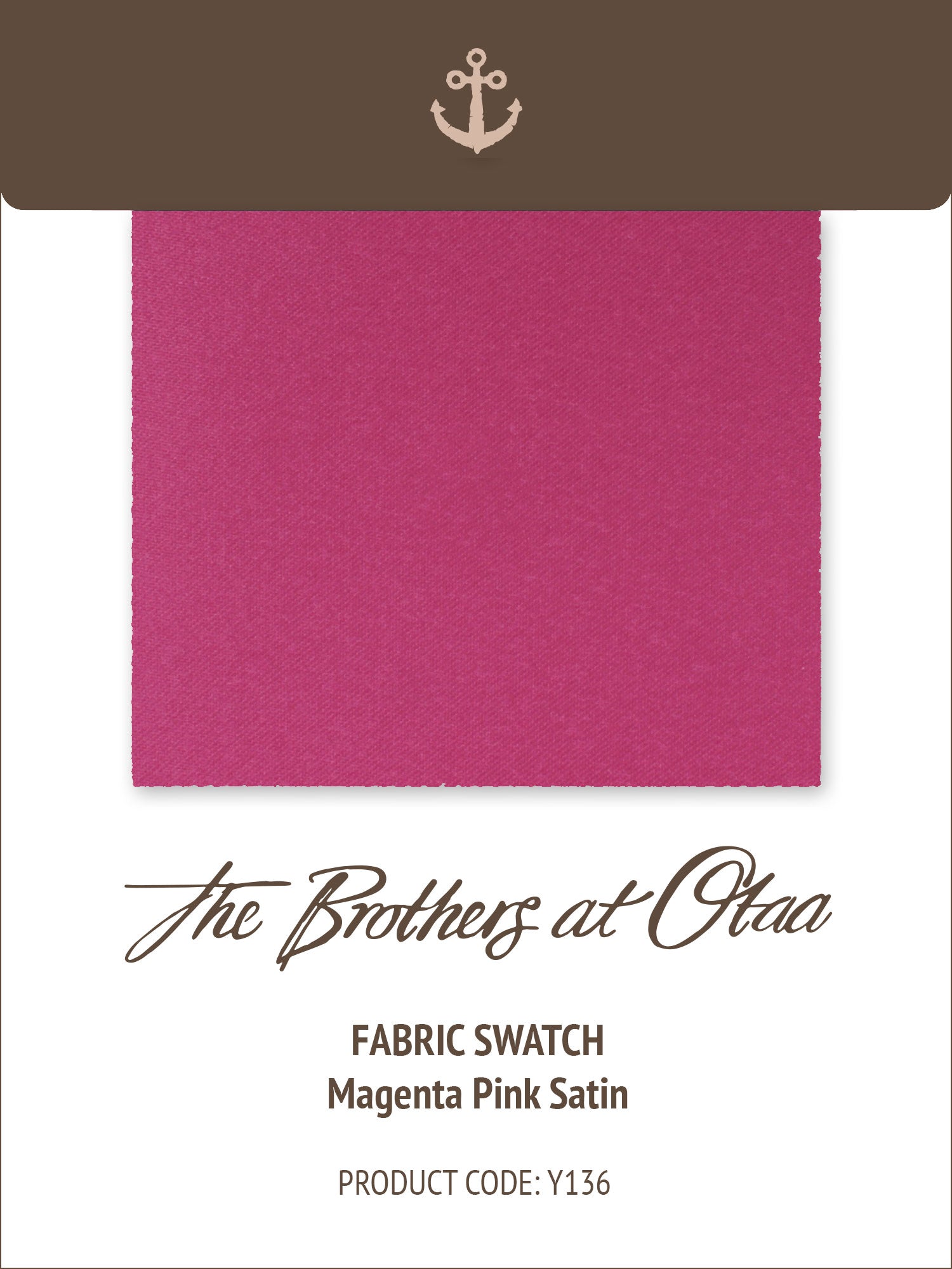 Fabric Swatch (Y136) - Magenta Pink Satin