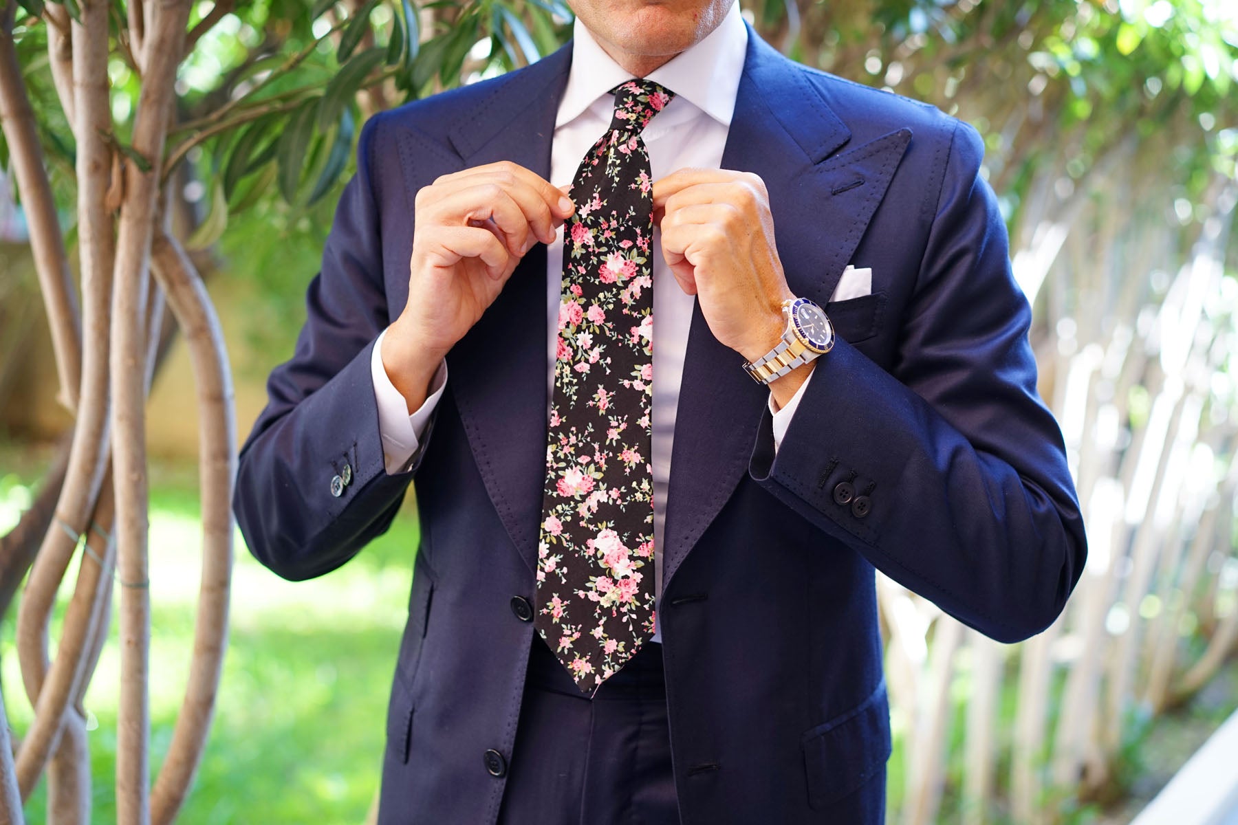 Carnation Floral Pink Tie