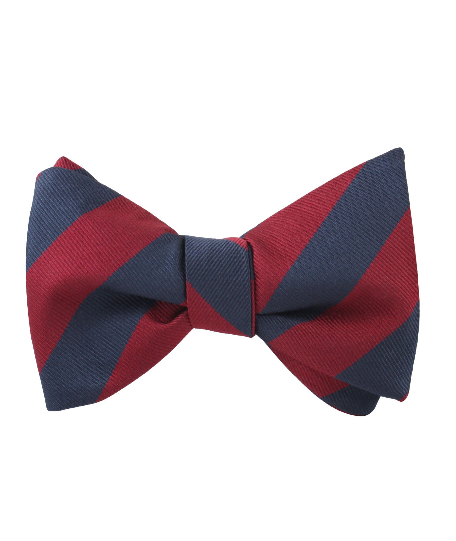 Burgundy & Navy Blue Stripes Self Bow Tie