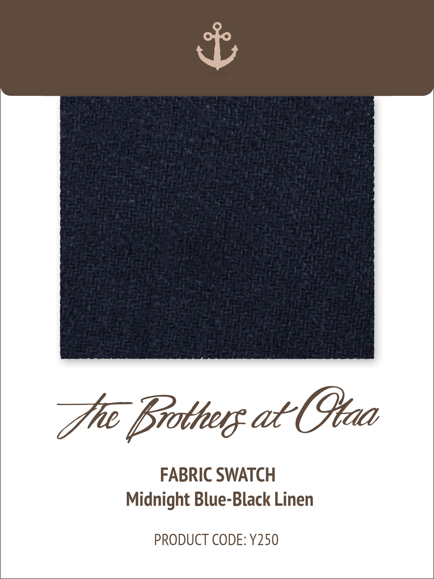 Fabric Swatch (Y250) - Midnight Blue-Black Linen