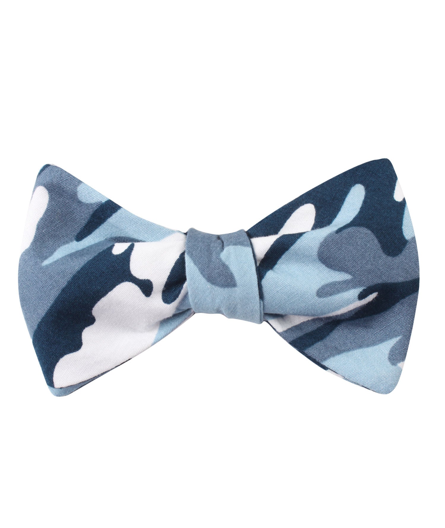 Sea Blue Camo Self Bow Tie