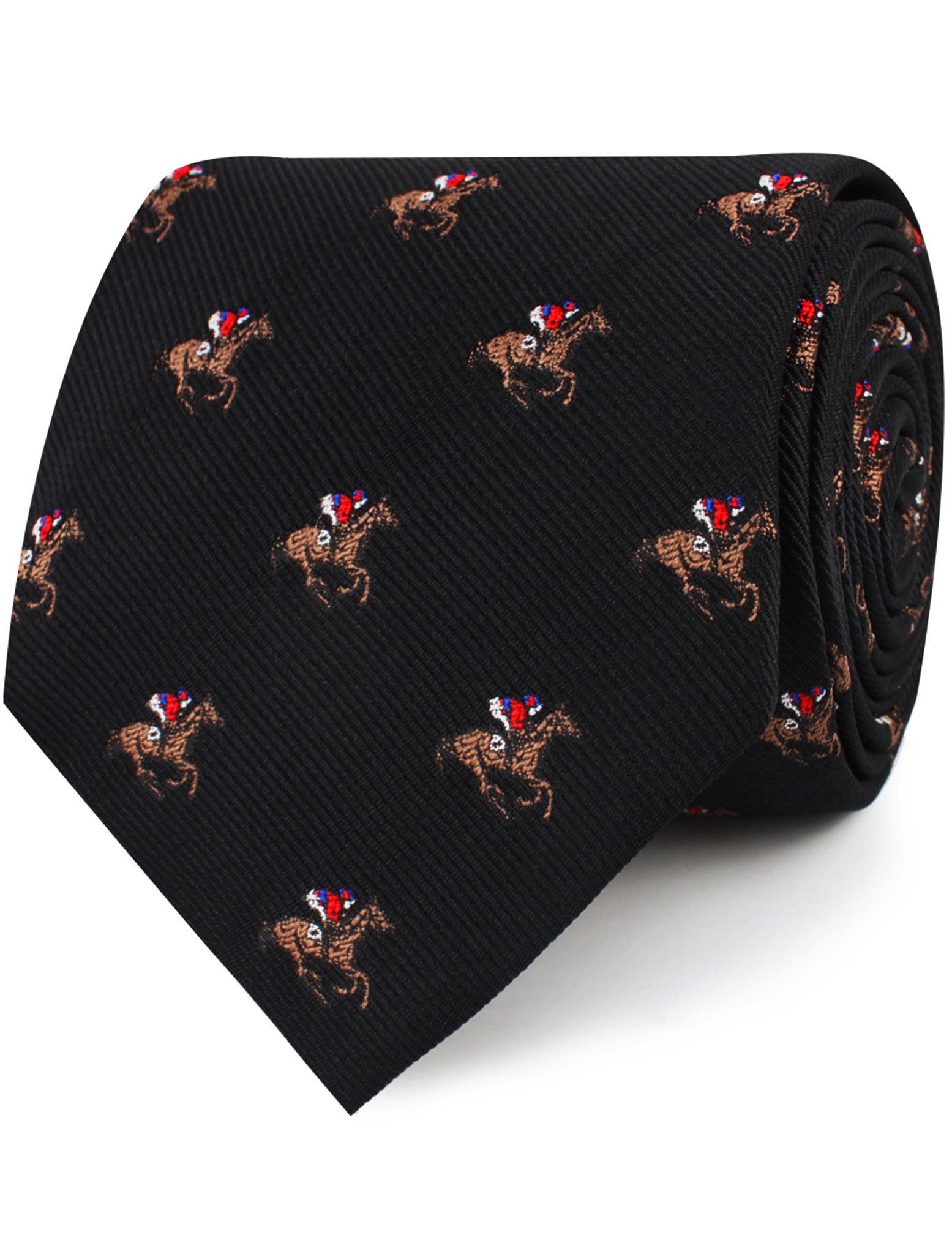 Black Melbourne Race Horse Tie