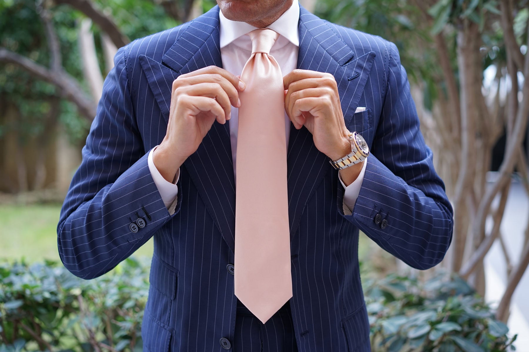 Peach Satin Necktie