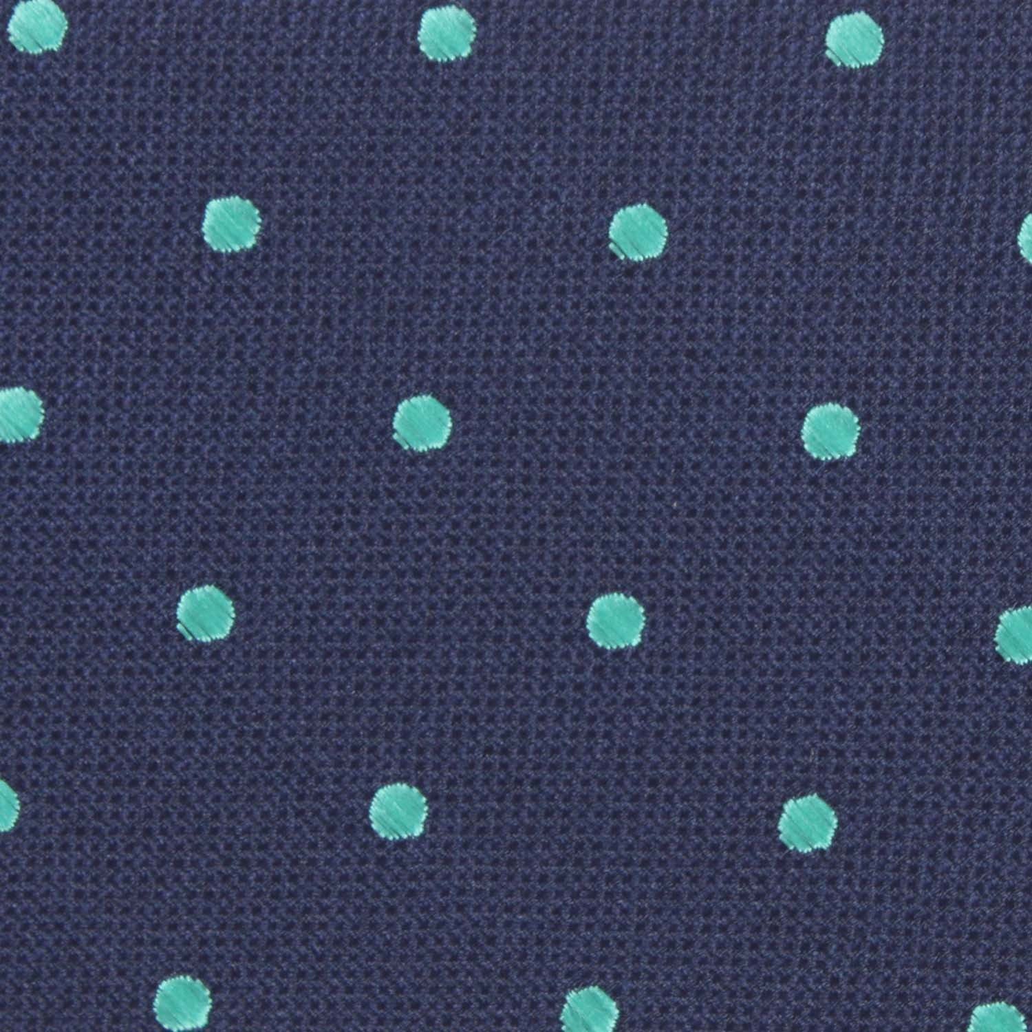 Navy Blue with Mint Green Polka Dots Self Tie Bow Tie