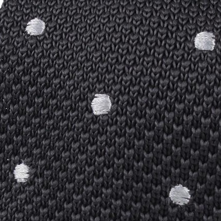 Mr. Mandela Charcoal Polkadot Knitted Tie