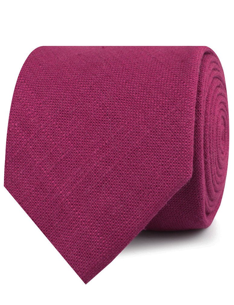 Sangria Slub Linen Necktie