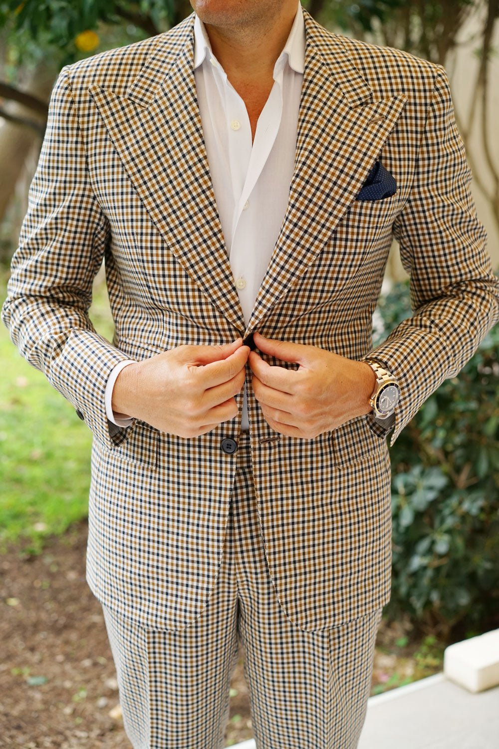 Kroc Blue Pin Dot Pocket Square