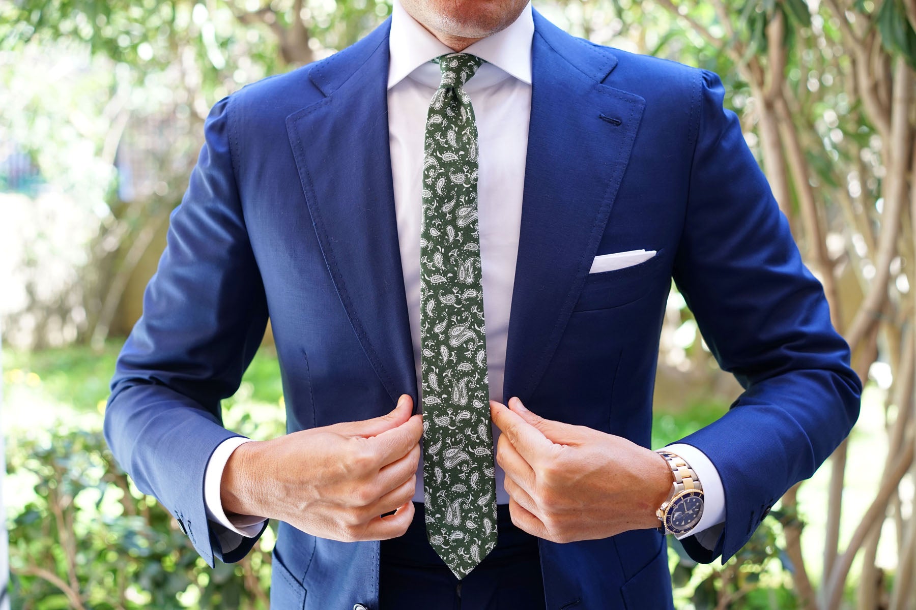 Milan Paisley Green Skinny Tie