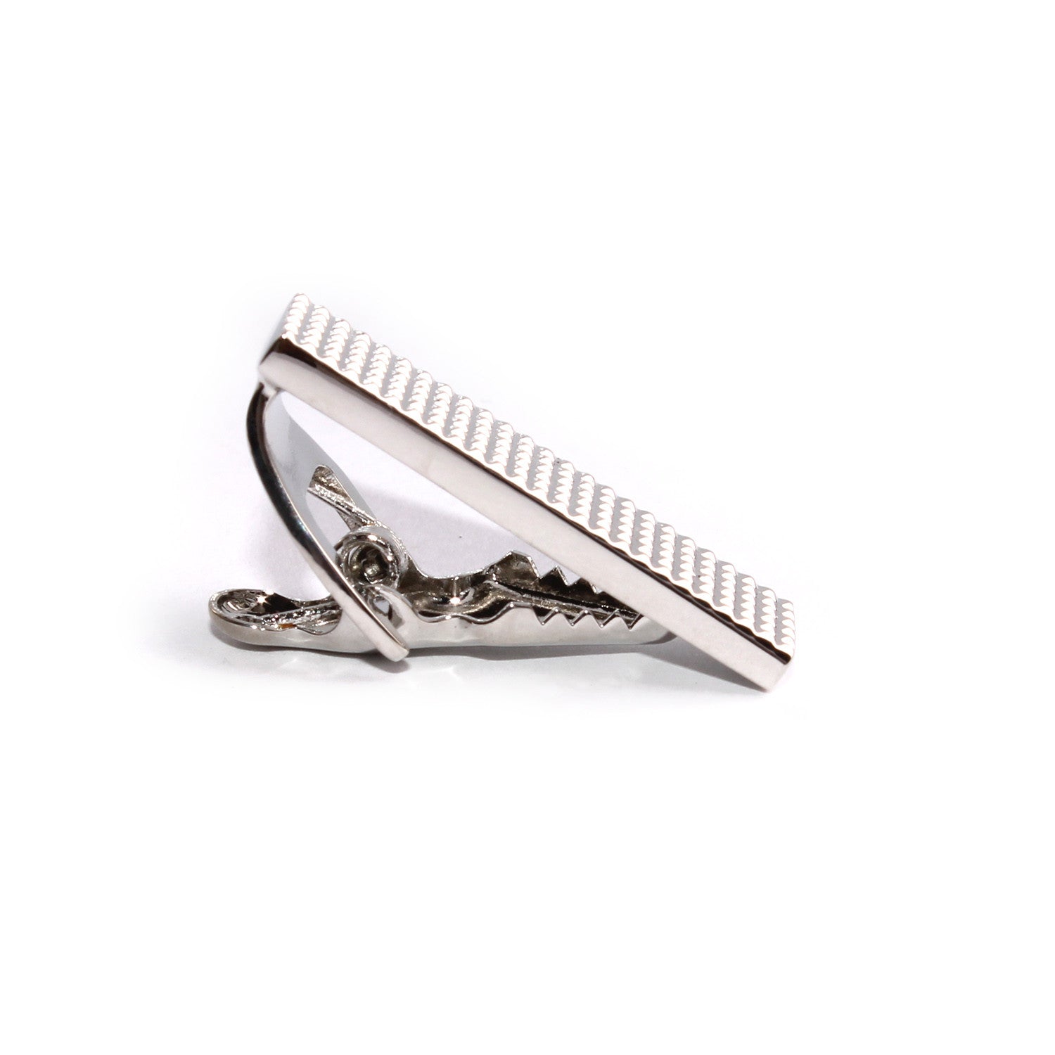 Mini Studded Silver Skinny Tie Bar