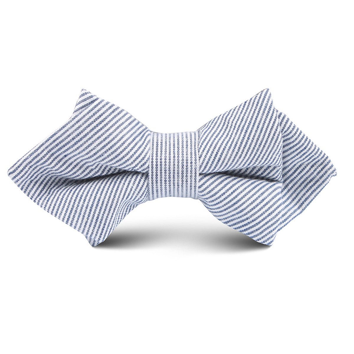 French Pinstripe Cotton Kids Diamond Bow Tie