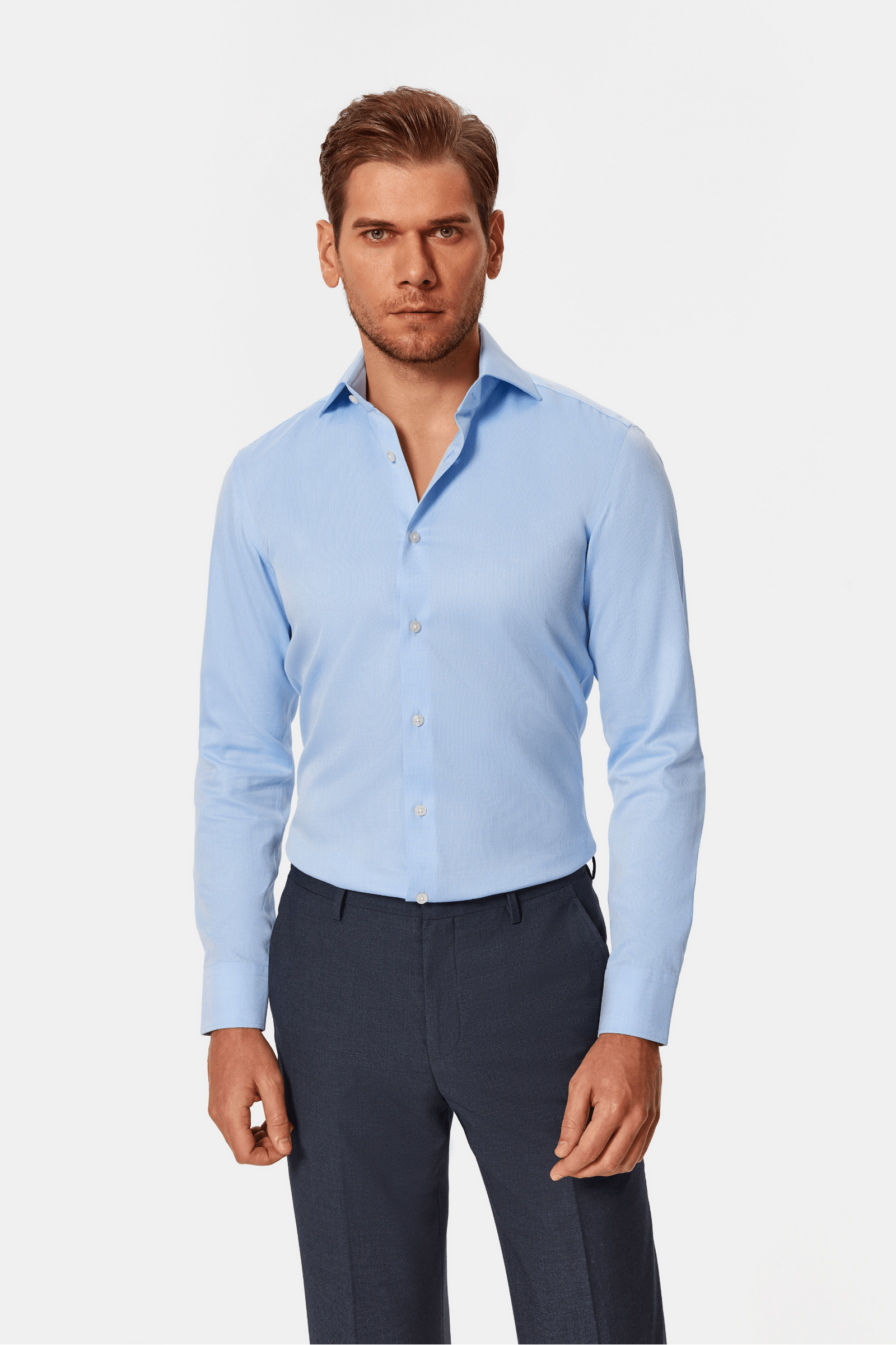 Belfort Blue Lucious Non-Iron Shirt